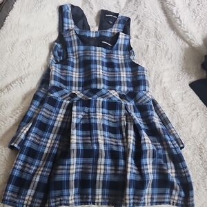 School Uniform Girls Plaid Jumper Top of Knee
